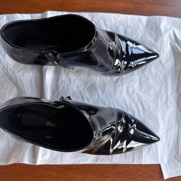Ferragamo Black Patent Leather Ankle Booties - Picture 5 of 11